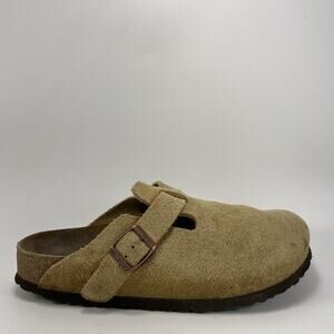 Birkenstock Boston Clog Mule Womens Size 40 US Size 9-9.5 Narrow Tan/Latte Cream